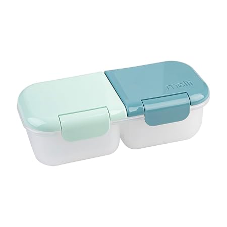 2 COMPARTMENT SNACK CONTAINER BLUE - MINT