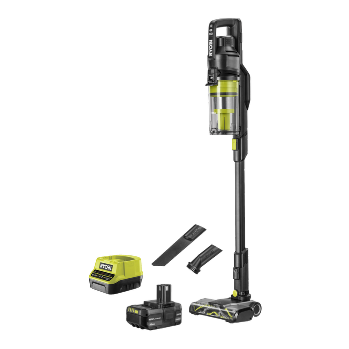 Ryobi Pacroban ONE+ 18V Cordless Stick Vacuum Cleaner Kit with 4.0 Ah Battery and Charger