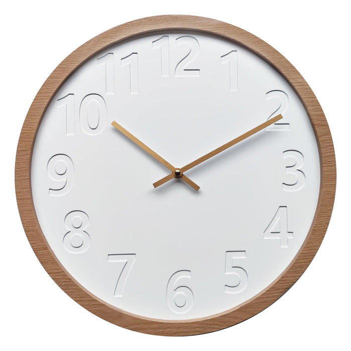 Amalfi John Wall Clock White & Natural