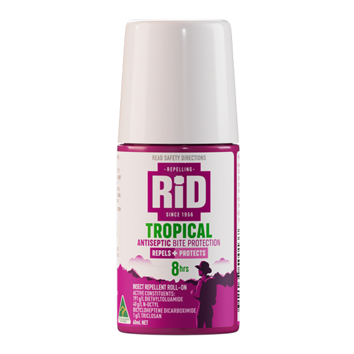 Dy-Mark RID Medicated Tropical Roll On 60ml, 100ml Tropical Roll-On, 100ml Tropical Pump, 150g Tropical Aerosol Antiseptic Bite Protection