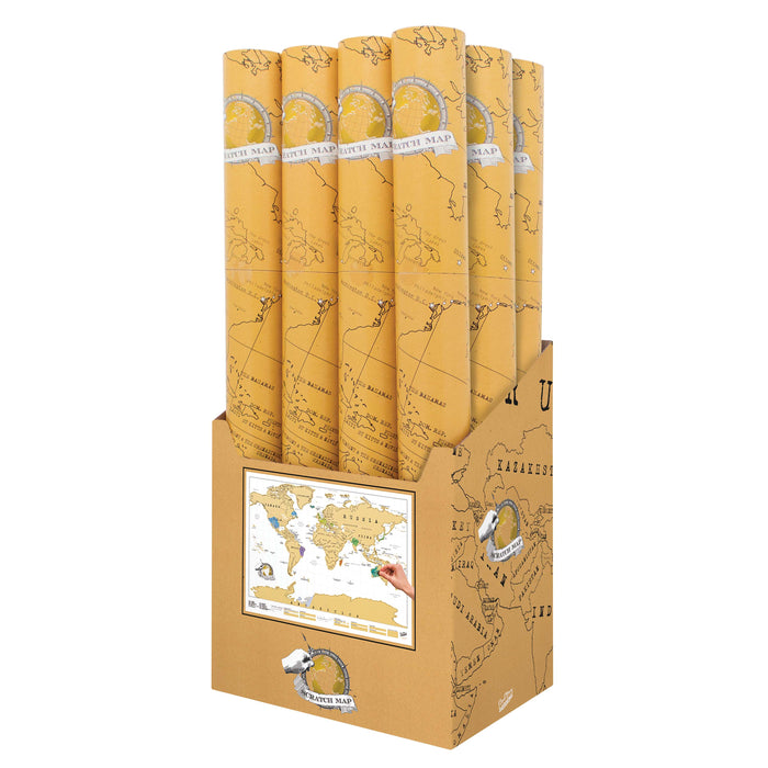 Luckies Scratch Map CDU 12pcs Yellow