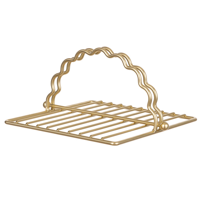 Davis & Waddell Scalloped Napkin Holder Gold