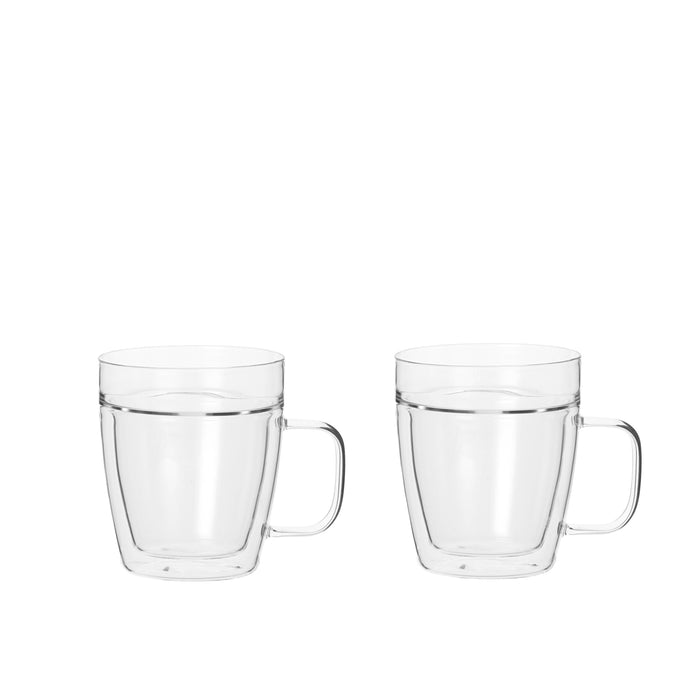 Leaf & Bean 2pcs Set Double Wall & Single Lip Glass Cup Clear