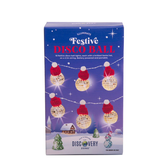 Discovery Zone Illuminate String Lights - Santa Hat Disco Ball