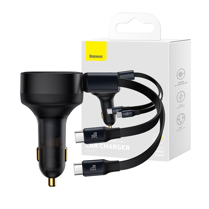 Baseus Enjoyment Retractable 2-in-1 Car Charger C+C 33W