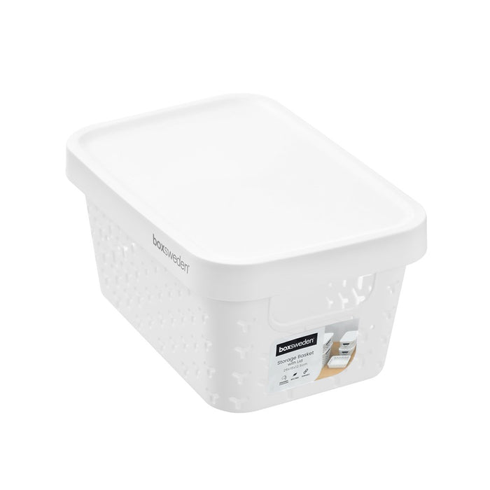 Boxsweden Boxsweden Star Basket Lidded 4L 26X18X12.5Cm White