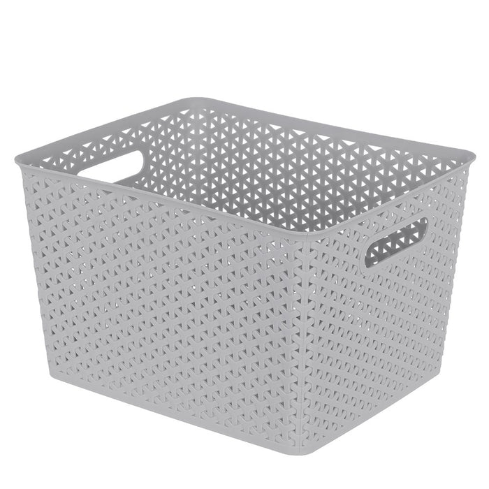 Boxsweden Wicker Design Organiser Basket 35.5X29X22Cm