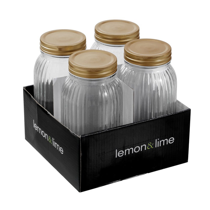Lemon & Lime ROMA RIBBED CONSERVE JAR 800ML 4PK