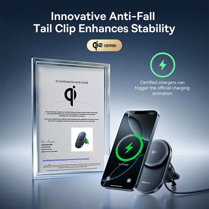 Baseus PrimeTrip VC1 Pro Magnetic Wireless Charging Car Mount Qi2 Air Vent Version