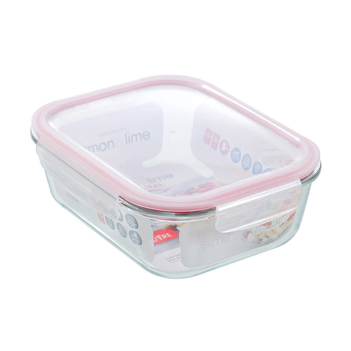 Lemon & Lime YORKSHIRE GLASS RECTANGLE CLIP SEAL CONTAINER 2.3L