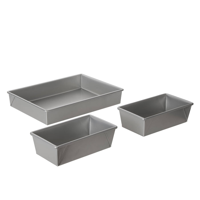 Davis & Waddell Non-Stick Rectangle Loaf Tray 3pcs Set Cream