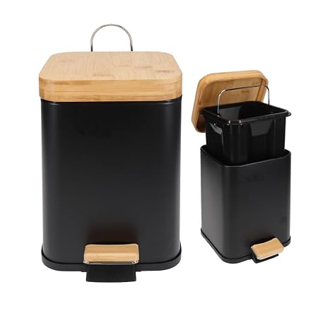 Eco Basics Rubbish Bin Square 3L - Black