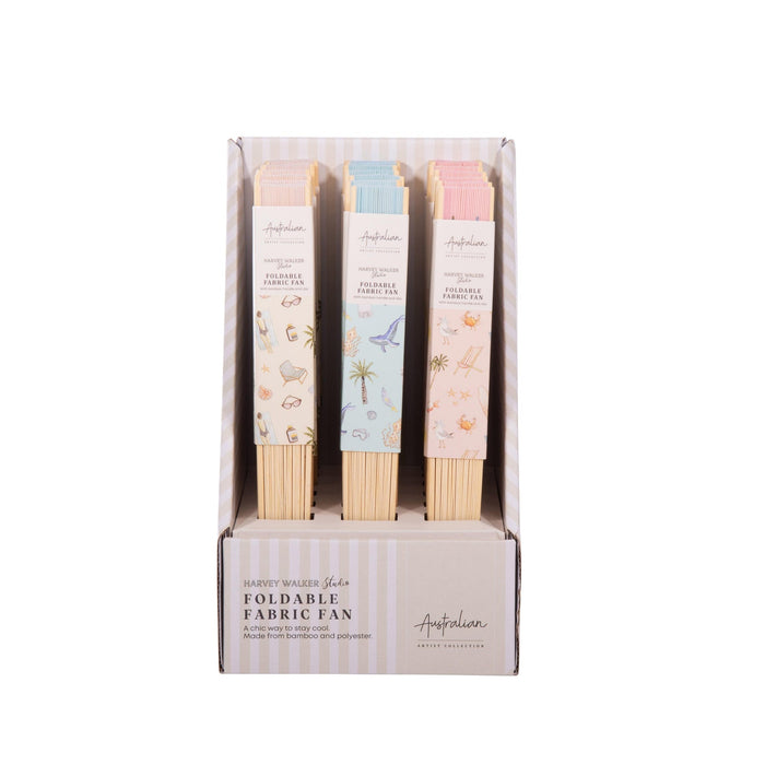 The Australian Collection Bamboo & Fabric Fans - Sylvia Harvey Walker