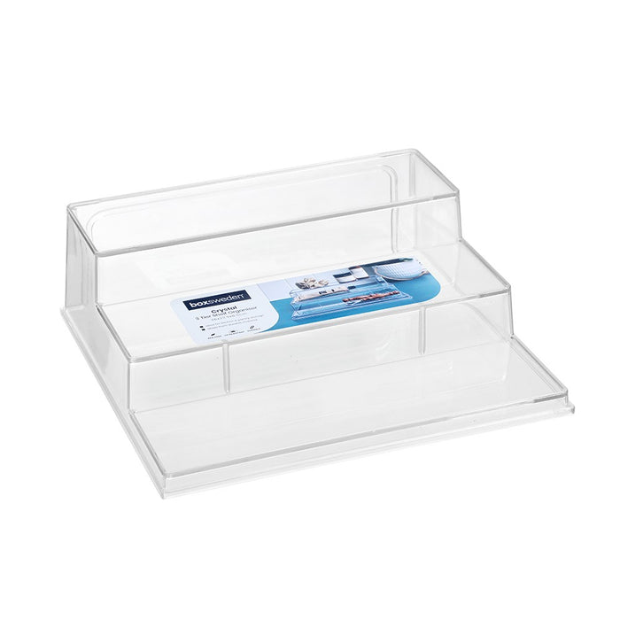 Boxsweden Crystal 3 Tier Shelf Organiser?26X23.5X8.5Cm
