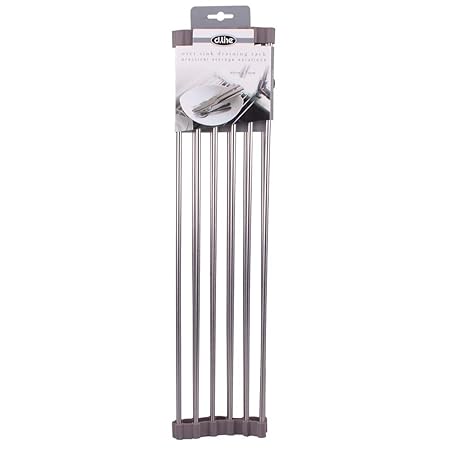 OVER SINK ROLL - UP DRAINING RACK 48 X 24CM GREY