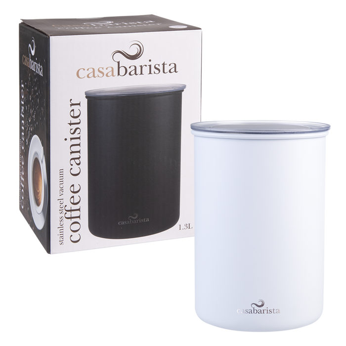 S/S VACUUM COFFEE CANISTER 1.3L WHITE