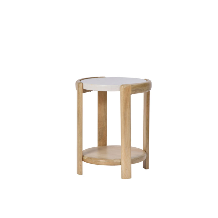 Grand Designs Ashton Side Table White & Natural