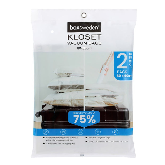 Boxsweden Kloset Vac Storage Bags 2Pk Lge 80X60Cm