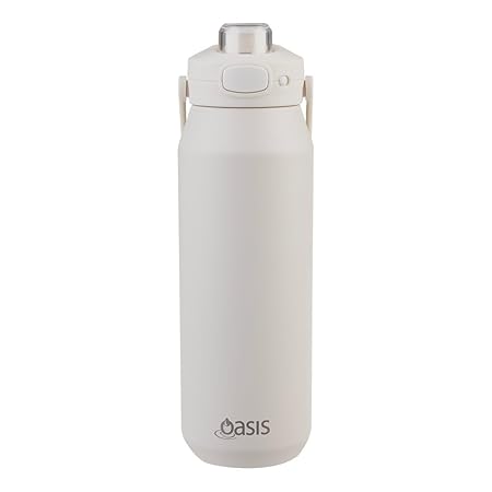 CERAMIC LINED S/S T/WALL INS. BOTTLE W/QUICK RELEASE 1L ALABASTER