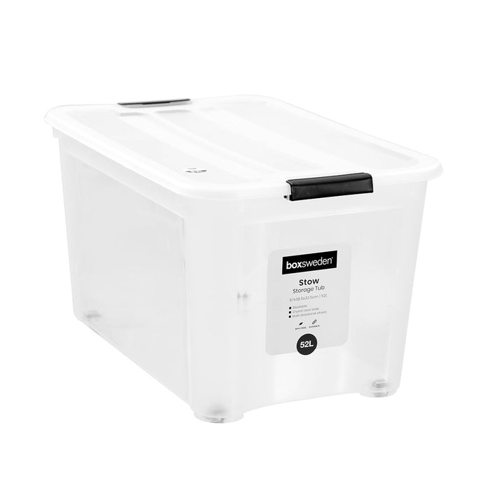 Boxsweden Stow Storage Container 52L With Wheels 57X38.5X32.5Cm