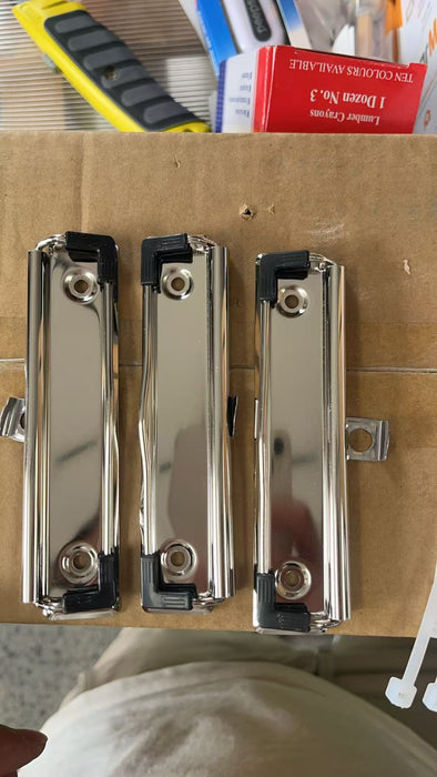 10 Pack Mountable Clipboard Clips,Spring Loaded Surface Mount Handle with Rubber Grip and Hanging Hole