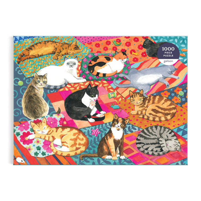 Galison Lounging Cats Puzzle - 1000pcs Multi-Coloured