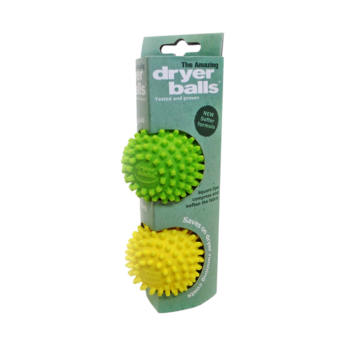 "DRYER BALLS" SET 2 YELLOW/GREEN