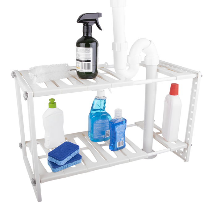 EXPANDABLE UNDER SINK ORGANISER WHITE