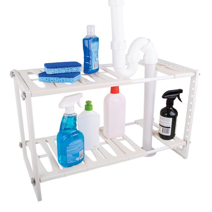 EXPANDABLE UNDER SINK ORGANISER WHITE