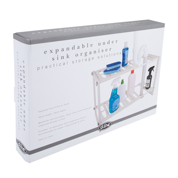 EXPANDABLE UNDER SINK ORGANISER WHITE