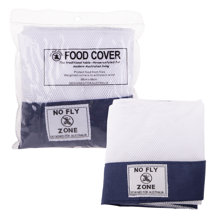 "NO FLY ZONE" TABLE-THROW FOOD COVER NAVY