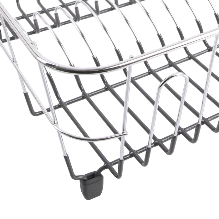 SMALL DISH DRAINER CHR/PVC W/CADDY 36.5 X 32.5 X 14.5CM CHARCOAL