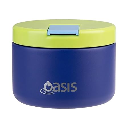 S/S D/WALL INS. FOOD FLASK W/QUICK RELEASE LID 300ML PEACOCK BLUE
