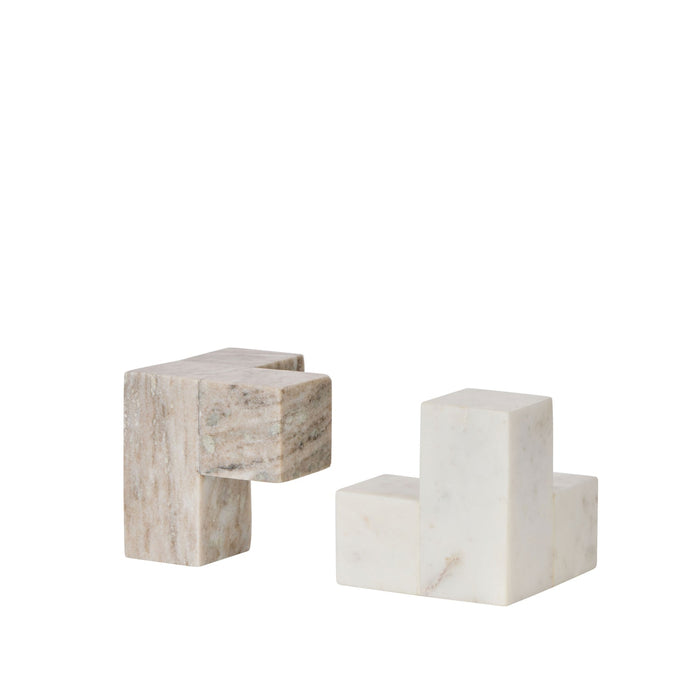 Amalfi Sachi Block Bookends White & Beige