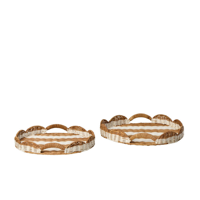 Amalfi Watego Scallop Tray White & Natural