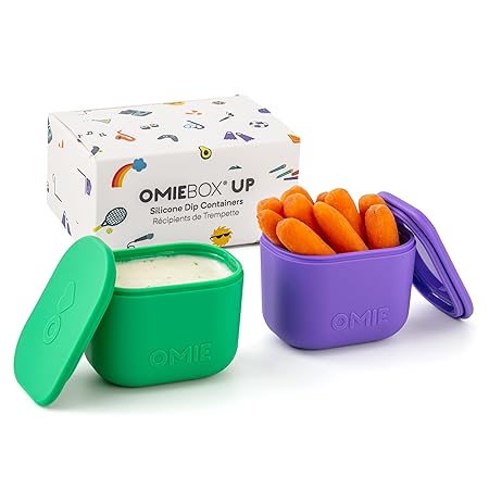 OMIEBOX UP SILICONE DIP CONTAINERS SET 2 PURPLE/GREEN