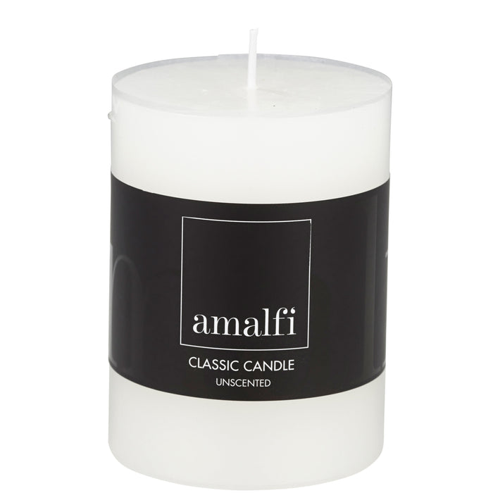 Amalfi Classic Unscented Pillar Candle White 7.5x7.5x10cm