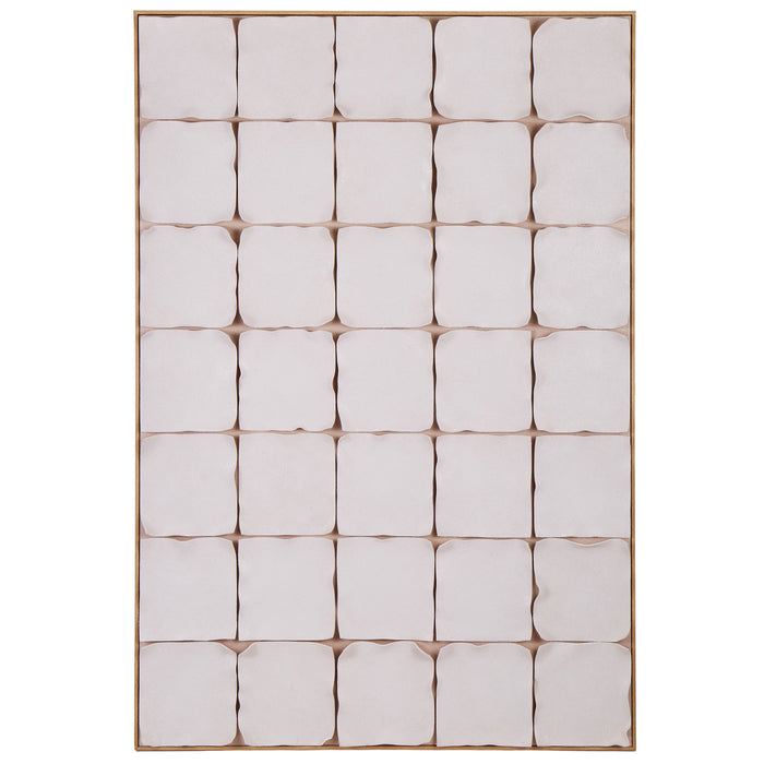 Amalfi Gingham Tile Hand Painted Wall Art Multi-Coloured