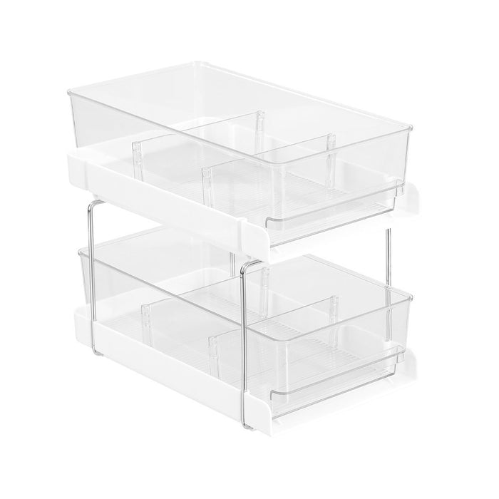 Boxsweden Crystal 2 Tier Drawer Trays With Dividers 30X18X25.5Cm