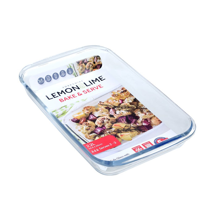Lemon & Lime YORKSHIRE GLASS BAKEWARE RECTANGLE 2.2L 34.5X20X5CM