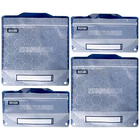 SNACK/SANDWICH BAGS SET 4 - METALLIC HEXAGRID