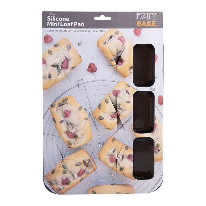 12 CUP MINI LOAF PAN 32.5 X 24.5 X 2.7CM CHARCOAL