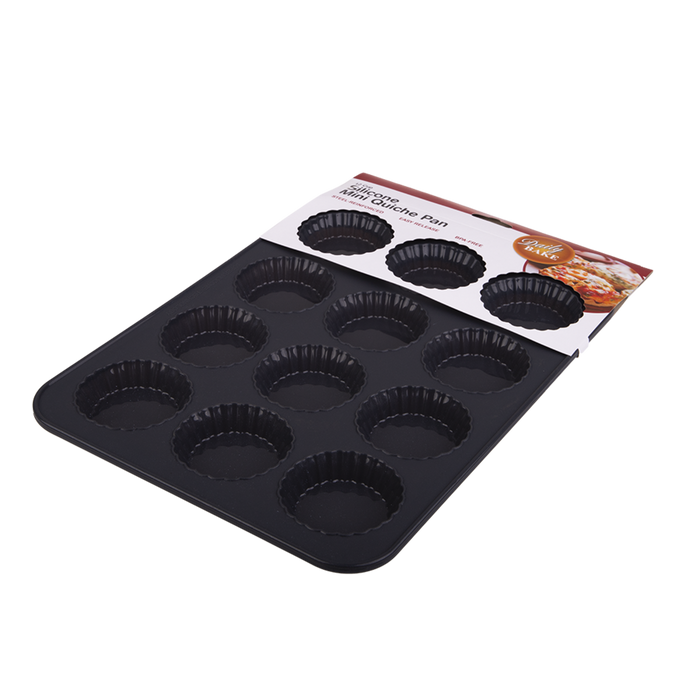 12 CUP MINI QUICHE PAN 32.5 X 24.5 X 2CM CHARCOAL