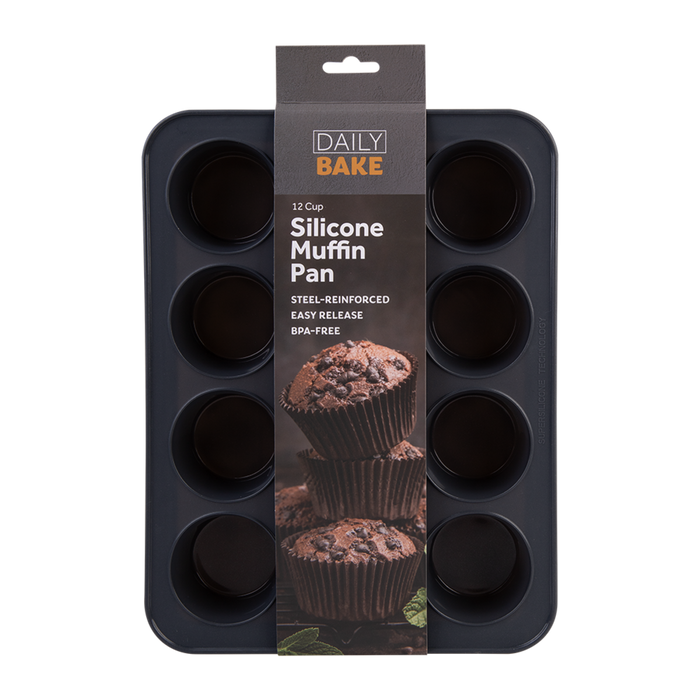 12 CUP MUFFIN PAN 32.5 X 24.5 X 3.7CM CHARCOAL