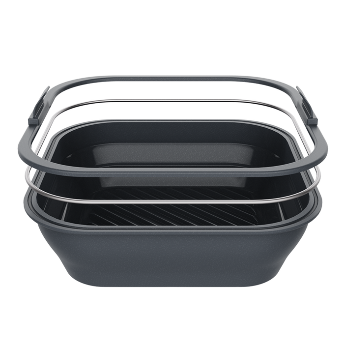 SQUARE COLLAPSIBLE BASKET 22 X 22CM CHARCOAL