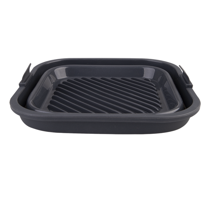 SQUARE COLLAPSIBLE BASKET 22 X 22CM CHARCOAL