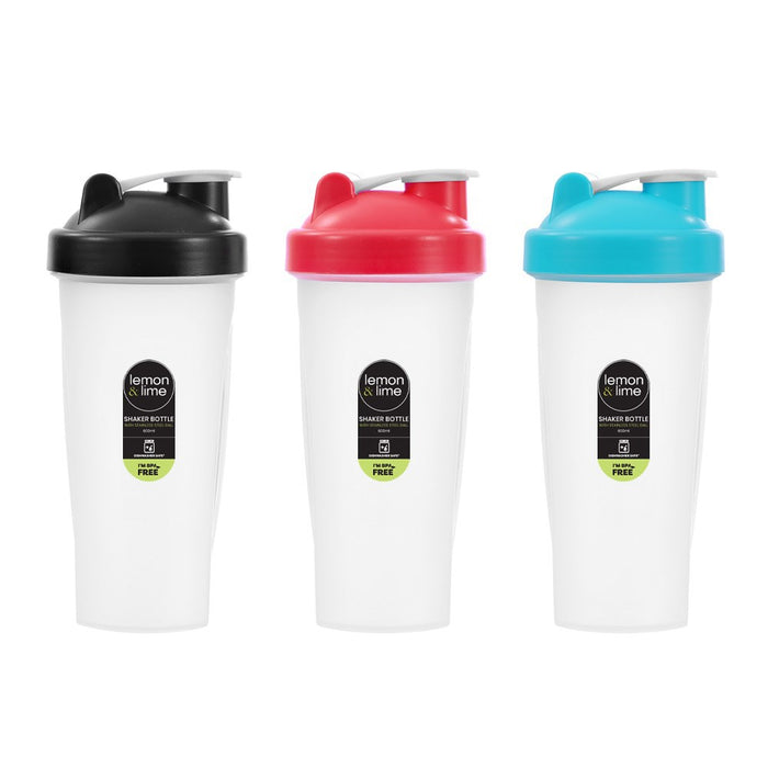 Lemon & Lime SHAKER BOTTLE WITH S/S BALL 600ML