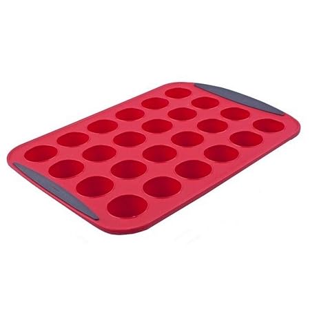 24 CUP MINI MUFFIN PAN 36.5 X 25.5CM RED