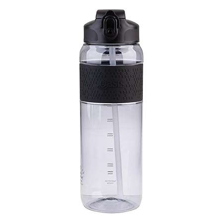 SPORTS BOTTLE W/SIPPER 1L CARBON BLACK