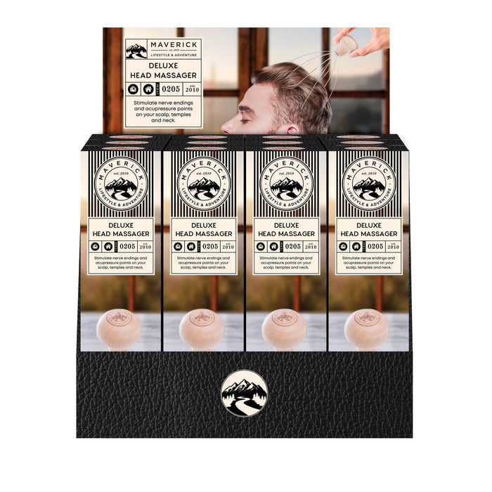 Maverick Deluxe Head Massager Wood